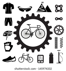 Bicycle icons set,illustration eps 10