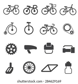 Bicycle icons set,Vector