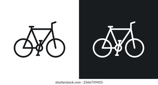 Bicycle icons in Thin line black color. flat simple vector symbols illustration.