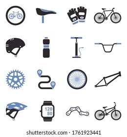 Bicycle Icons. Two Tone Flat Design. Vector Illustration.