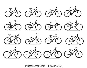 Bicycle icons vector  (16 vector icons)