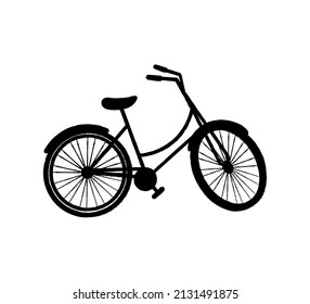 Fahrradillustration, Schwarz-Weiß-Vektordesign