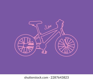 bicycle illustration, continuous line pink pattern with gradient color, lights up when viewed from below. This design aims to commemorate World Bicycle Day which falls on June 03.