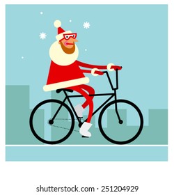Bicycle Illustration WIth Hipster Character