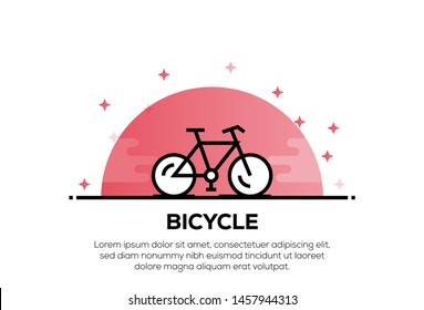 BICYCLE AND ILLUSTRATION ICON CONCEPT