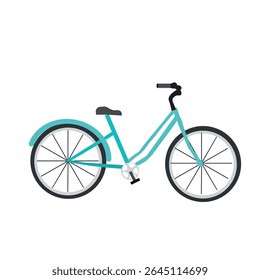 Ilustração de bicicleta isolada em um fundo transparente, Cartoon bicicleta vetor plano
