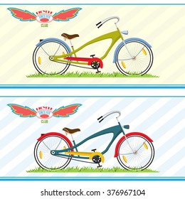 Bicycle illustration with logo. Vector.