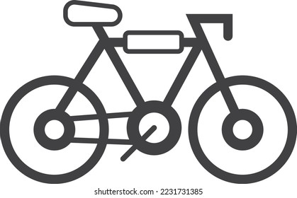 bicycle illustration in minimal style isolated on background