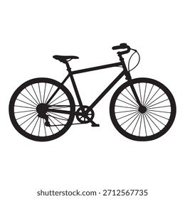 Vector de la silueta de la ilustración de la bicicleta que muestra el estilo claro de la silueta audaz