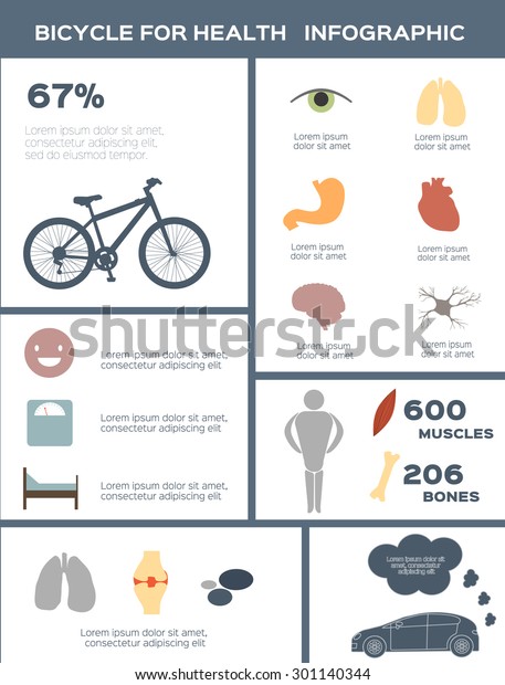 Bicycle info graphic.\
Healthy lifestyle info graphic. Isolated vector elements. Modern\
design elements.