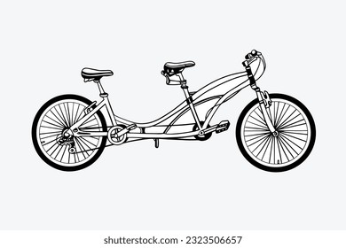 bicicleta de dibujo de tinta para afiches, postales, impresión de arte. Ilustración dibujada a mano por vectores de la bicicleta de la ciudad en un estilo dibujado a mano con tinta.