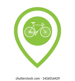 bicycle inside location pin icon