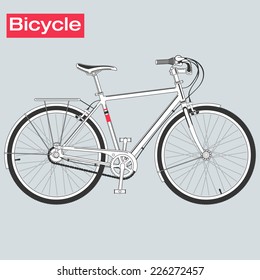 Bicycle isolated and monochrome. 
