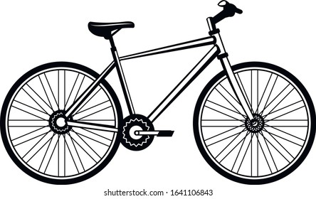 Bicycle isolated and monochrome. Vector illustration.
