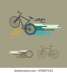 Bicycle isolated on abstract multicolor dripping paint. Vector illustration / logo / label / tattoo