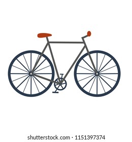 Bicycle isolated on white background, Vector colorful illustration, flat sport symbol, decorative icon for web design invitation, greeting card, travel advertising