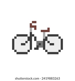 Bicycle isolated on white background. Pixel art. Vector illustration.