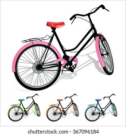 Bicycle isolated on white. Vector, illustration.