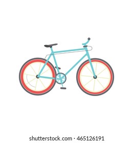 Bicycle isolated vector illustration, flat cartoon bike on white background