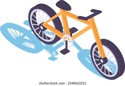 Diseño de iconos de color de los vectores de concepto isométrico de la bicicleta, símbolo de cultura tradicional china, signo del año nuevo lunar del conejo 2023, guía de viajes de China, ilustración de material