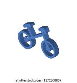 Bicycle isometric left top view 3D icon