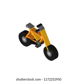 Bicycle isometric left top view 3D icon