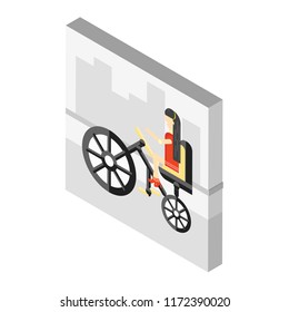 Bicycle isometric left top view 3D icon