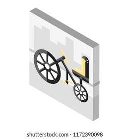 Bicycle isometric left top view 3D icon