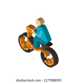 Bicycle isometric left top view 3D icon