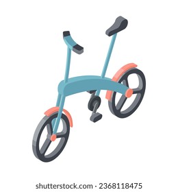 Bicycle - isometric vector illustration. Flat color design.