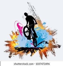 Bicycle jumper, sport background