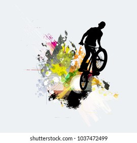 Bicycle jumper, sport background