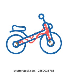 bicycle kid leisure doodle icon sketch vector. bicycle kid leisure sign. isolated symbol illustration