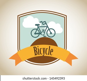 bicycle label over beige background vector illustration 