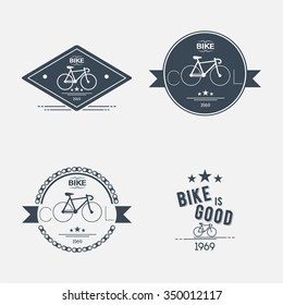 Bicycle Label Set Template. vector