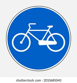 Bicycle Lane Or Bike Path Road Sign - High Quality Editable Vector Signage, Official International Version