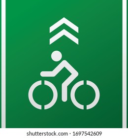 Bicycle lane road sign vector illustration.