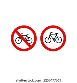 Bicycle Access Forbidden Road Sign Stock Vector - Illustration of