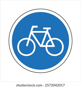 Bicycle lane traffic sign indicating mandatory use for cyclists, promoting road safety and sustainable urban mobility.