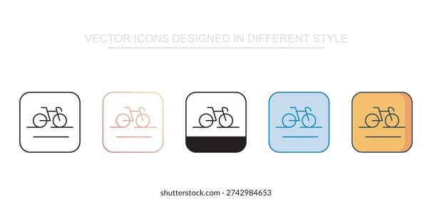 Bicycle Lane vector design in modern and trendy style icon