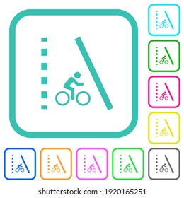 Fahrradweg, lebendige, farbige Flachsymbole auf weißem Hintergrund