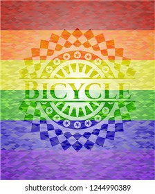 Bicycle lgbt colors emblem 