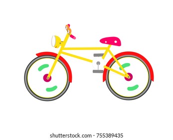 Bicycle with Light - Cartoon Vector Image