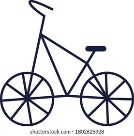 Bicycle - line art flat illustartion isolated on white background.