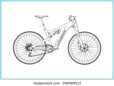 Bicycle Line Art Image and editable Vector file 