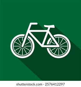 Bicycle Line Art with Shadow Effect – Minimalistic Vector Illustration in EPS Format, Ideal for Icons, Logos, Templates, or Graphic Design on White Background