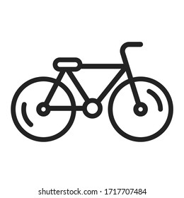 Bicycle line black icon. Pollution prevention. Zero waste lifestyle. Outline pictogram for web page, mobile app, promo.