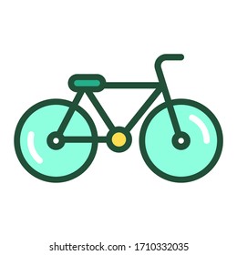 Bicycle line color icon. Pollution prevention. Zero waste lifestyle. Outline pictogram for web page, mobile app, promo.