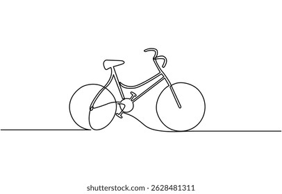 Bicycle line continuous drawing vector. One line Bicycle vector background, bike or bicycle vector minimalism design, Bicycle Continuous Line Icon.