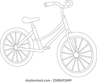 Bicycle Line Draw Coloring Page